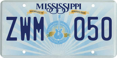 MS license plate ZWM050