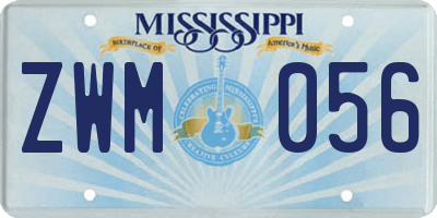 MS license plate ZWM056