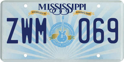 MS license plate ZWM069