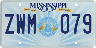 MS license plate ZWM079