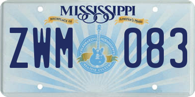 MS license plate ZWM083