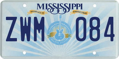 MS license plate ZWM084