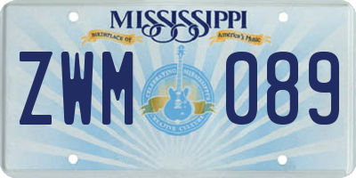 MS license plate ZWM089