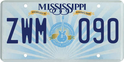 MS license plate ZWM090