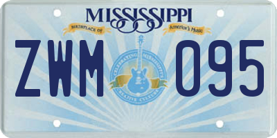 MS license plate ZWM095