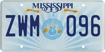 MS license plate ZWM096