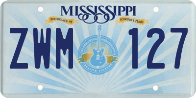 MS license plate ZWM127