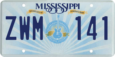 MS license plate ZWM141