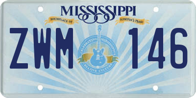 MS license plate ZWM146