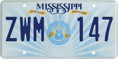 MS license plate ZWM147