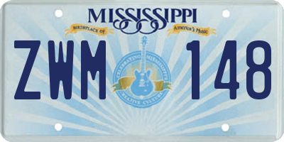 MS license plate ZWM148