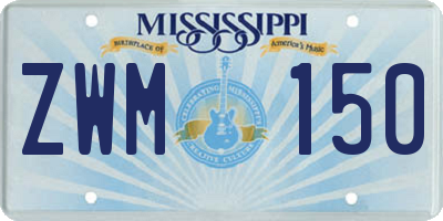 MS license plate ZWM150