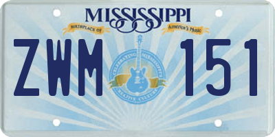 MS license plate ZWM151