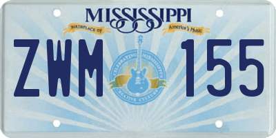 MS license plate ZWM155