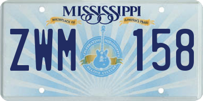 MS license plate ZWM158