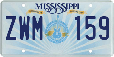 MS license plate ZWM159