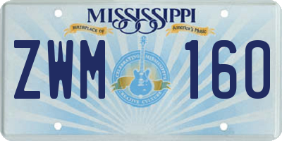 MS license plate ZWM160