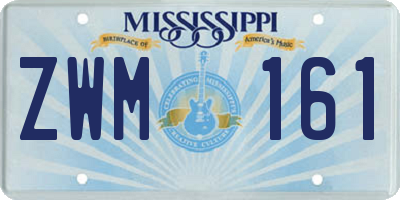 MS license plate ZWM161