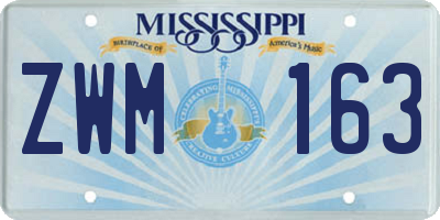 MS license plate ZWM163