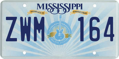 MS license plate ZWM164