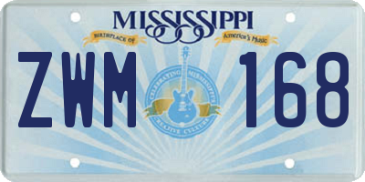 MS license plate ZWM168