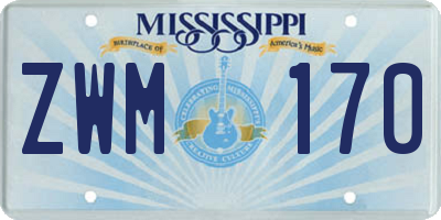 MS license plate ZWM170