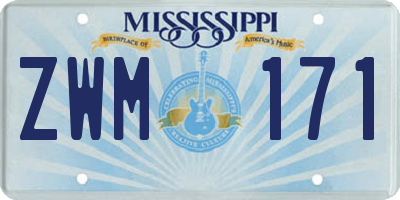 MS license plate ZWM171