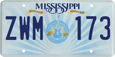 MS license plate ZWM173