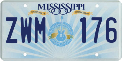 MS license plate ZWM176