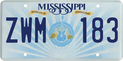 MS license plate ZWM183