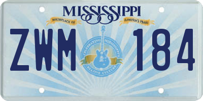 MS license plate ZWM184