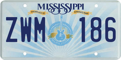 MS license plate ZWM186