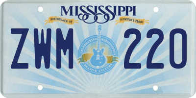 MS license plate ZWM220