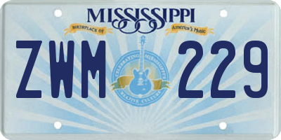 MS license plate ZWM229