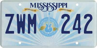 MS license plate ZWM242