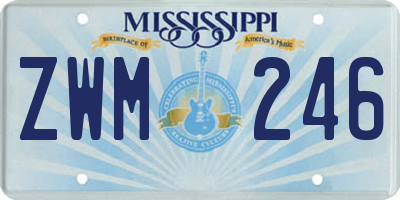 MS license plate ZWM246