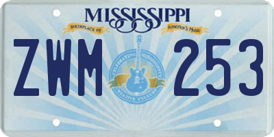 MS license plate ZWM253