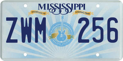 MS license plate ZWM256