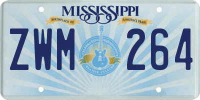 MS license plate ZWM264