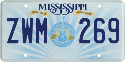 MS license plate ZWM269