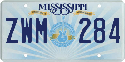 MS license plate ZWM284