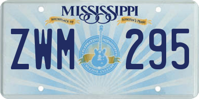 MS license plate ZWM295