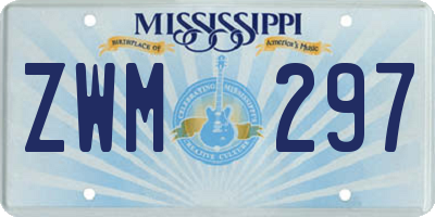 MS license plate ZWM297