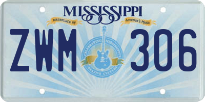 MS license plate ZWM306