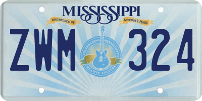 MS license plate ZWM324
