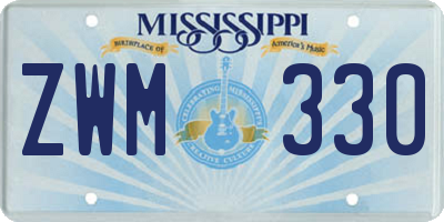 MS license plate ZWM330