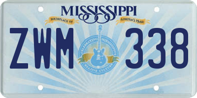 MS license plate ZWM338