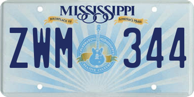 MS license plate ZWM344