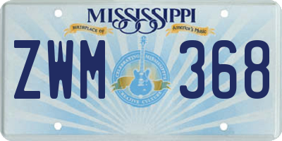 MS license plate ZWM368
