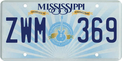 MS license plate ZWM369